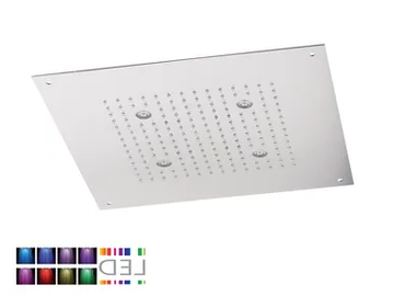 SQL-10 - LED built-in stainless steel overhead shower with chromotherapy by Rubinetterie Mariani