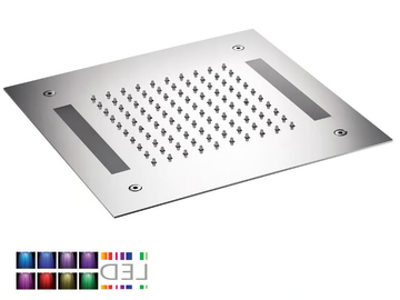 SQL-12 - LED built-in stainless steel overhead shower with chromotherapy by Rubinetterie Mariani