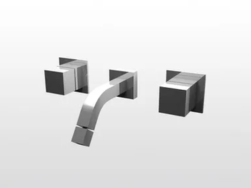 BAMBOO QUADRO 3868TR - 3 hole wall-mounted washbasin tap by RUBINETTERIE STELLA