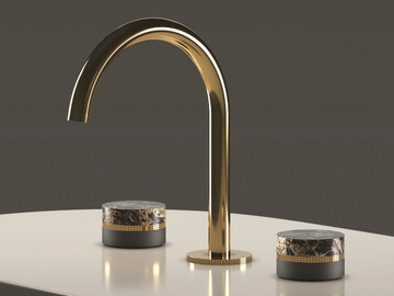 MACARONS - 3 hole metal washbasin tap with individual rosettes by RUBINETTERIE STELLA