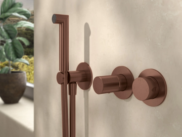 28MM - Steel shower mixer with hand shower by Rubinetterie Treemme