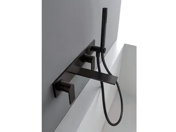 3.6 - Stainless steel bathtub mixer with hand shower by Rubinetterie Treemme