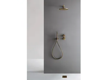 3.6 - Stainless steel shower set with hand and overhead shower by Rubinetterie Treemme