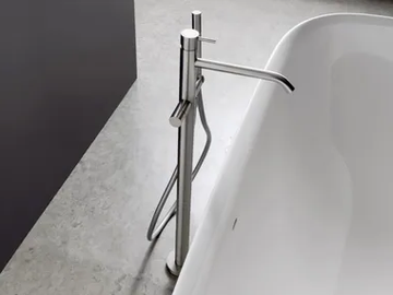 40MM - Floor standing stainless steel bathtub set with hand shower by Rubinetterie Treemme