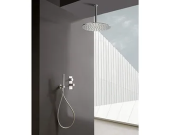 40MM - Single handle stainless steel shower set with overhead shower by Rubinetterie Treemme