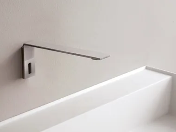 5MM - Wall-mounted electronic stainless steel washbasin mixer by Rubinetterie Treemme