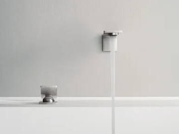 5MM - Wall-mounted single handle stainless steel washbasin mixer by Rubinetterie Treemme