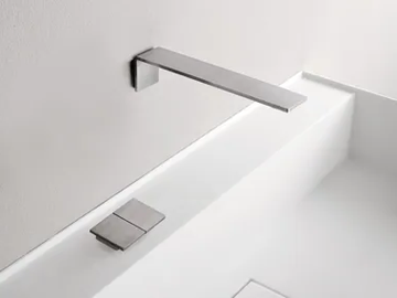 5MM - Wall-mounted stainless steel washbasin mixer by Rubinetterie Treemme
