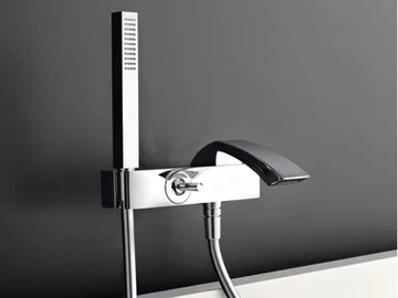 ARCHÈ - Wall-mounted single handle bathtub tap with hand shower by Rubinetterie Treemme