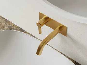 AURELIA - 2 hole wall-mounted brass washbasin mixer by Rubinetterie Treemme