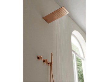 AURELIA - Brass shower set with hand shower with overhead shower by Rubinetterie Treemme
