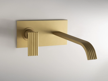 IOS - Wall-mounted brass washbasin mixer by Rubinetterie Treemme