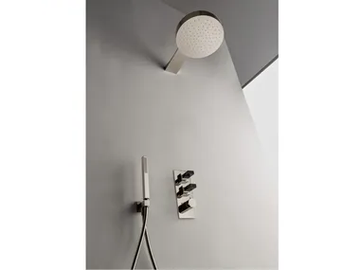 KEA - Brass shower mixer with overhead shower by Rubinetterie Treemme