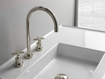 LINE - 3 hole countertop brass washbasin tap by Rubinetterie Treemme