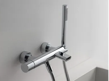 NANOTECH - 2 hole wall-mounted brass bathtub mixer by Rubinetterie Treemme