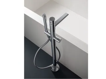 NANOTECH - Floor standing 1 hole brass bathtub mixer by Rubinetterie Treemme