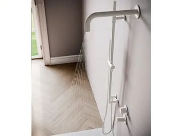 T30 - Brass shower set with hand shower with overhead shower by Rubinetterie Treemme