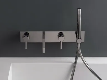 TIME_OUT - Recessed brass bathtub set with plate by Rubinetterie Treemme
