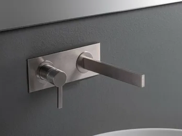 TIME_OUT - Wall-mounted washbasin mixer with plate by Rubinetterie Treemme