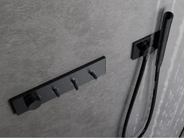 WATT - Thermostatic brass shower mixer with plate by Rubinetterie Treemme