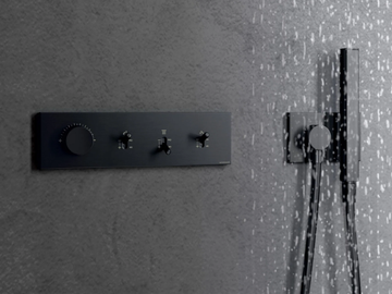 WATT - Thermostatic brass shower set with plate by Rubinetterie Treemme