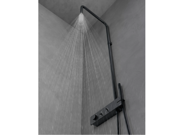 WATT - Wall-mounted thermostatic brass shower panel with overhead shower by Rubinetterie Treemme