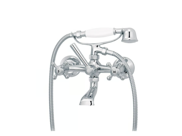 1920-1921 - 2 hole wall-mounted bathtub mixer with hand shower by RVB
