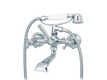 1920-1921 - 2 hole wall-mounted bathtub mixer with hand shower by RVB