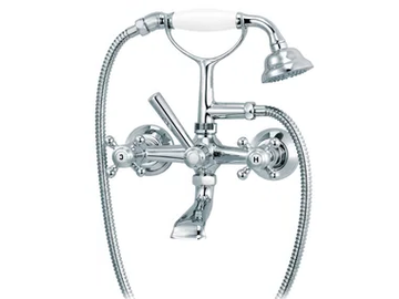 1920-1921 - 2 hole wall-mounted bathtub mixer with hand shower by RVB