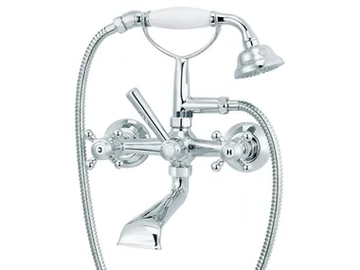 1920-1921 - 2 hole wall-mounted bathtub mixer with hand shower by RVB