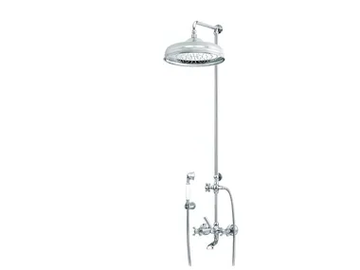 1920-1921 - Wall-mounted brass shower panel with hand shower by RVB