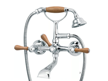 1935 WOOD - 2 hole bathtub mixer with hand shower by RVB