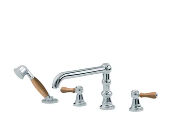 1935 WOOD - 4 hole bathtub set with hand shower by RVB