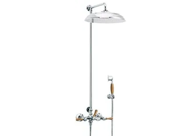 1935 WOOD - Brass shower panel with hand shower by RVB