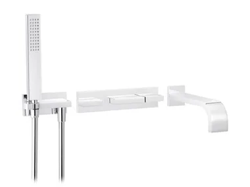 ANDREW - Wall-mounted thermostatic bathtub set with hand shower by RVB
