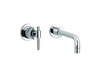 DYNAMIC - 2 hole wall-mounted washbasin mixer by RVB