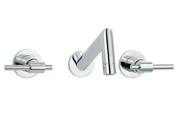 DYNAMIC - 3 hole wall-mounted washbasin mixer by RVB