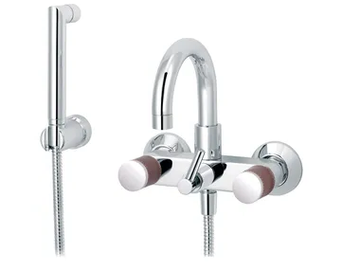 FLAMANT DOCKS - 2 hole wall-mounted bathtub mixer with hand shower by RVB