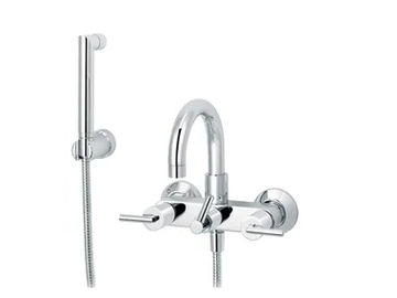 FUN - 2 hole bathtub tap with hand shower with individual rosettes by RVB