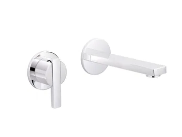 LINE - 2 hole wall-mounted washbasin mixer by RVB