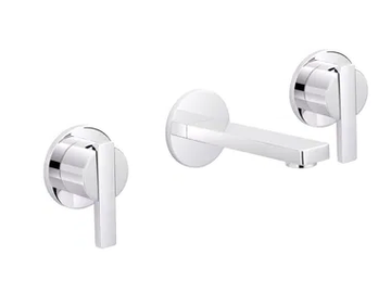 LINE - 3 hole wall-mounted washbasin tap by RVB