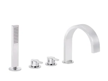LINE - 4 hole bathtub set with hand shower by RVB