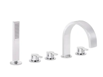 LINE - 5 hole bathtub set with hand shower by RVB