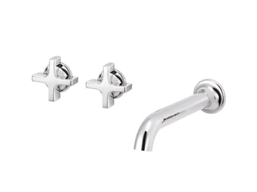 TIMES - 3 hole wall-mounted chromed brass washbasin tap by RVB