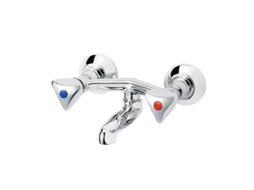TRIO - 2 hole wall-mounted bathtub mixer by RVB