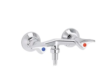 TRIO - 2 hole wall-mounted bathtub mixer by RVB