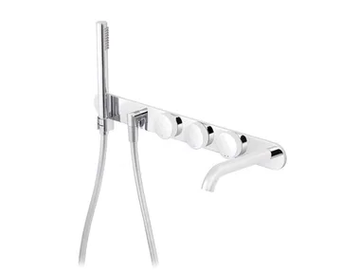 TUNE - Wall-mounted thermostatic bathtub set with hand shower by RVB