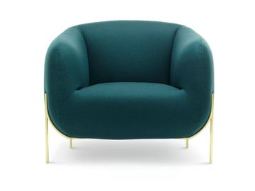 GEO - Fabric armchair with removable cover with armrests by Saba Italia