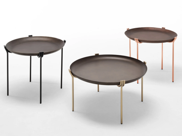 GEO - Round metal coffee table with tray by Saba Italia
