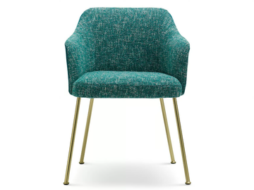 ISABELLE - Upholstered fabric chair with armrests by Saba Italia